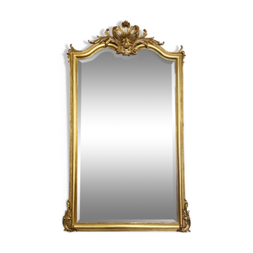 Grand miroir doré d'époque 19eme de style LOUIS XV