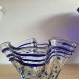 Trio of vintage blown glass handkerchief vases