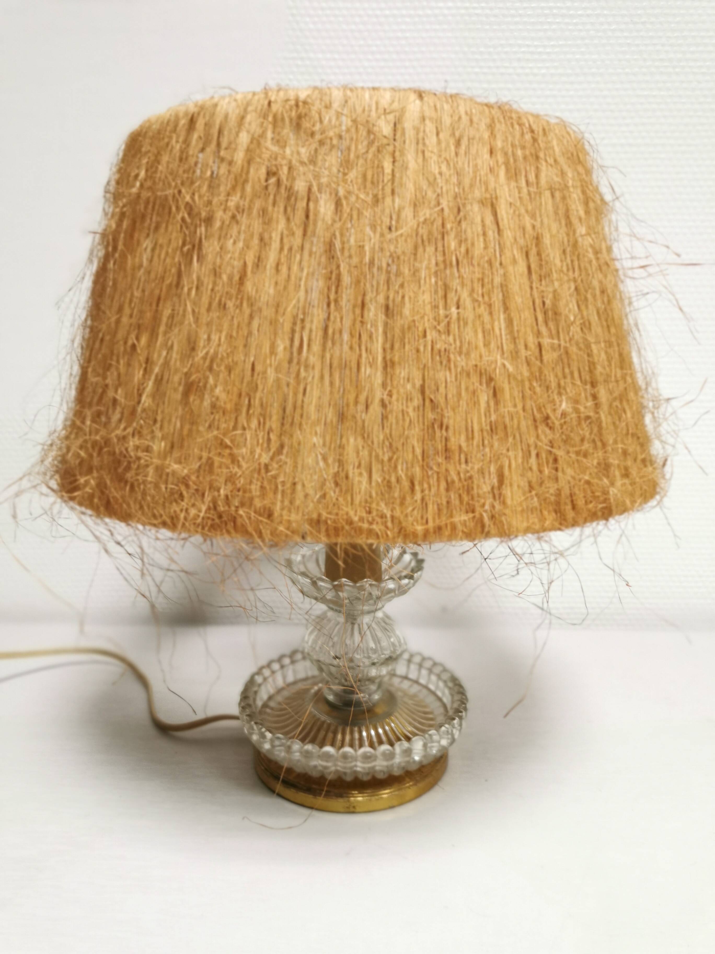 Lampe vintage tiki bar abat jour en fibre naturelle