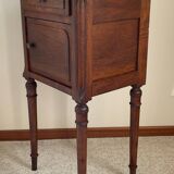 Antique bedside table in wood and marble