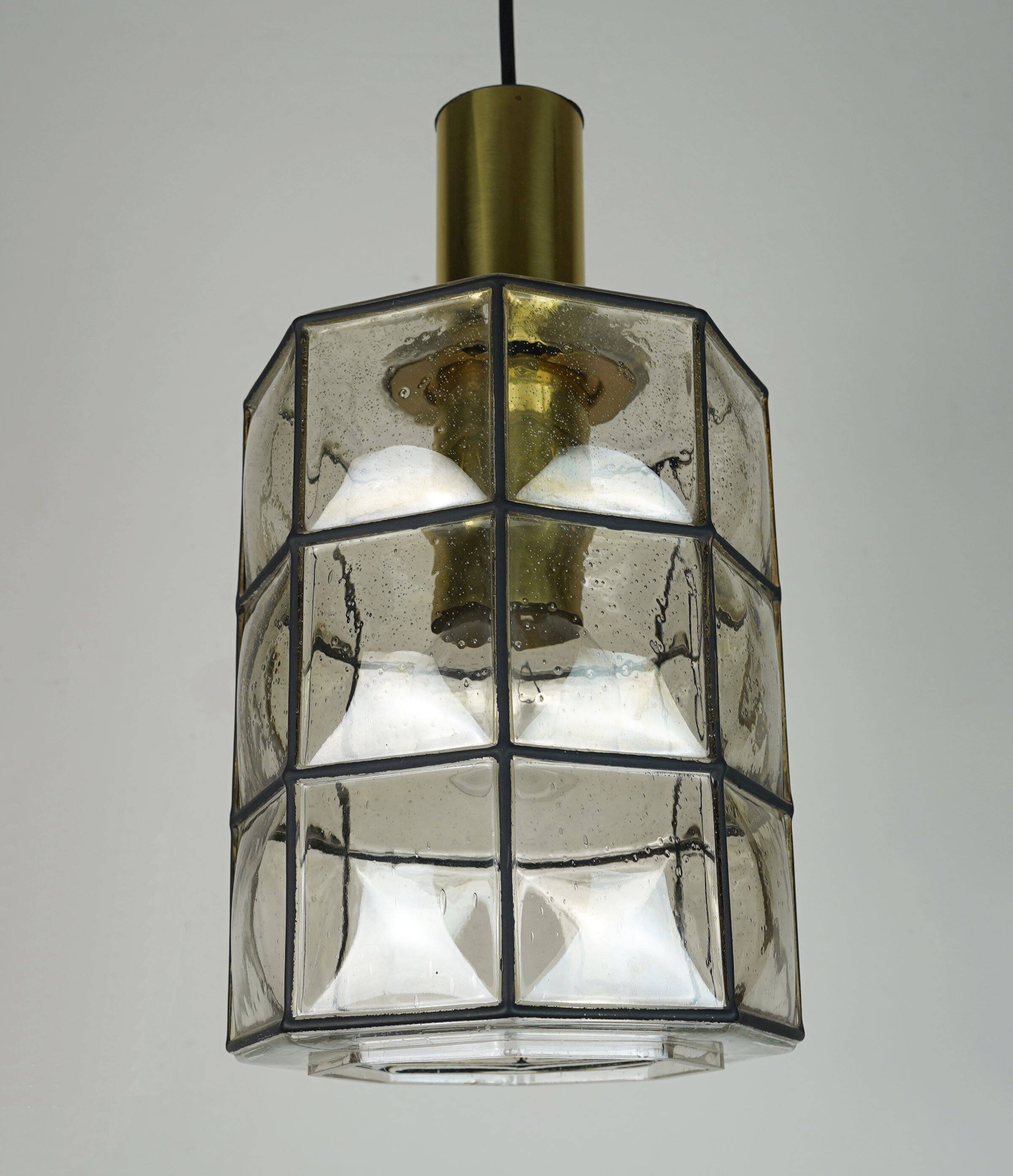 glashuette limburg hanging LAMP 1960's 70's glass pendant light model P292
