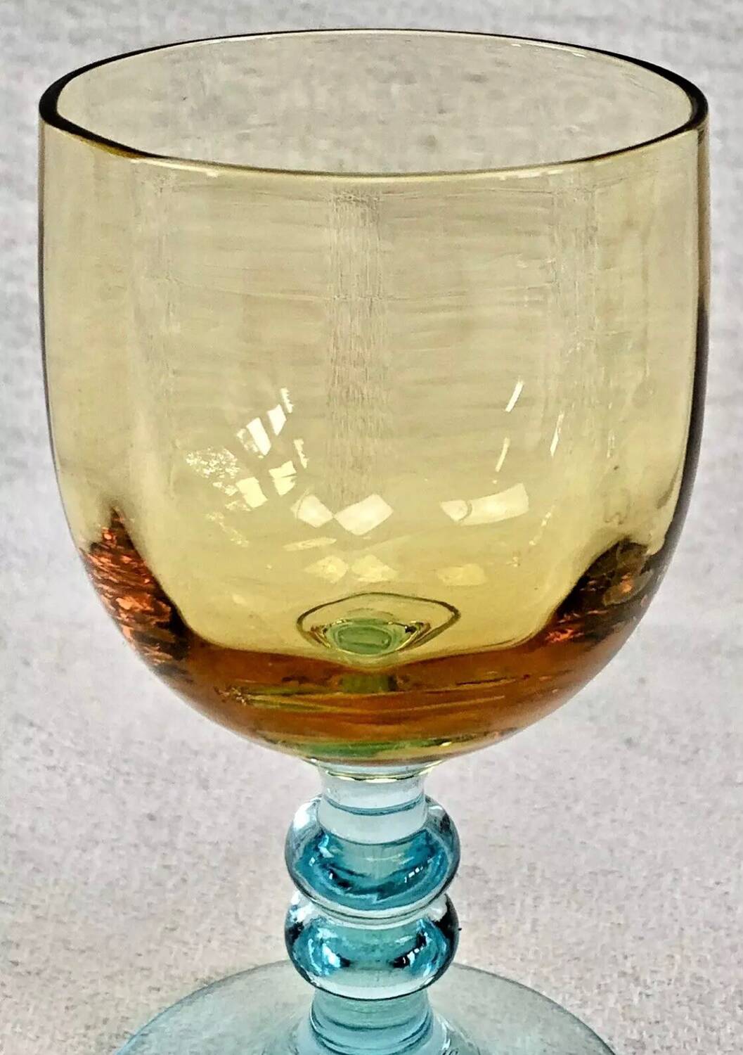 6 old two-tone George Sand wine glasses