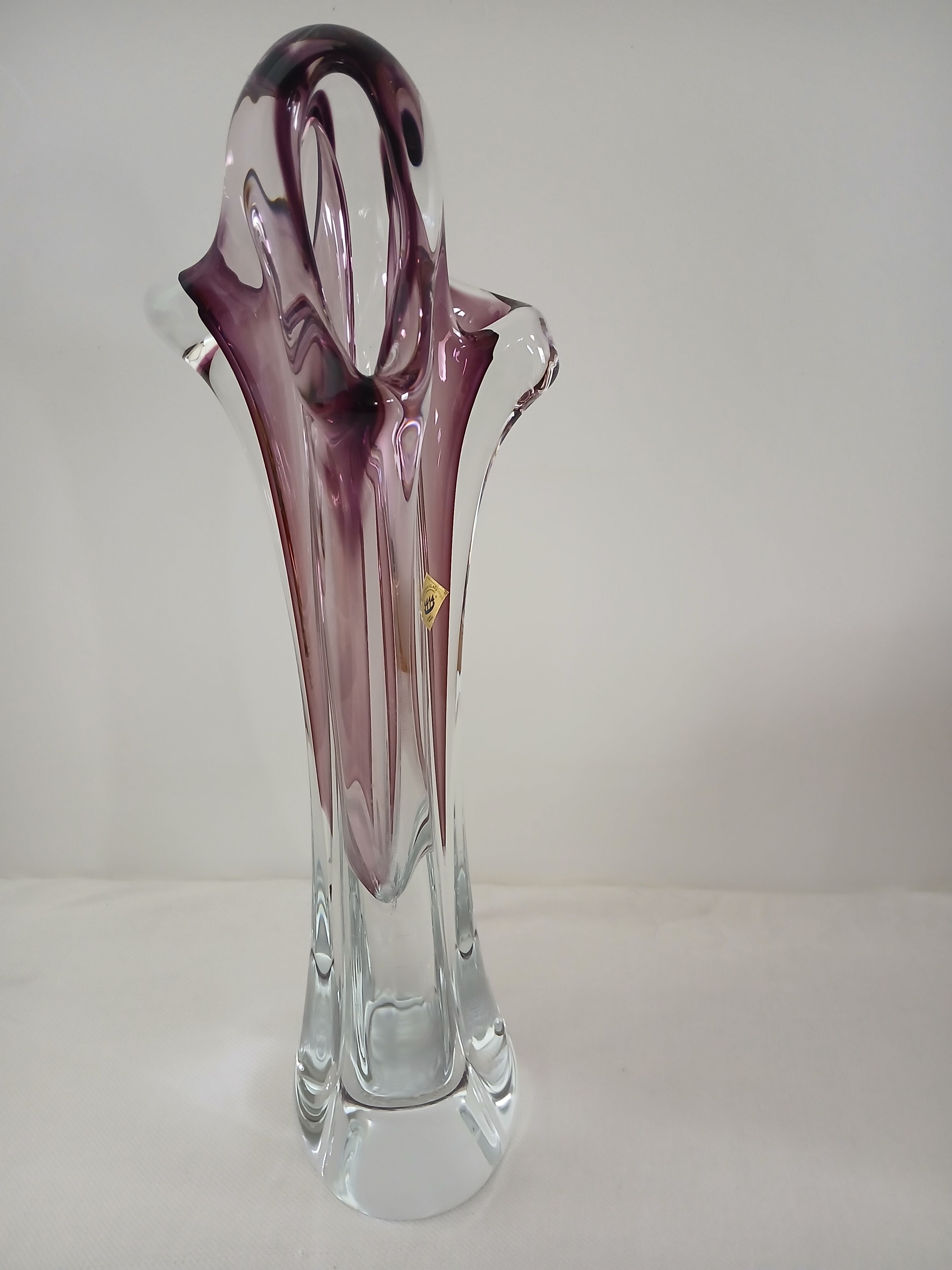 Art vase by designer Joseph Hospodka in authentic Bohemian crystal.