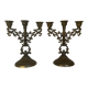 Pair of baroque brass candle holders
