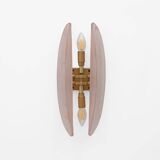 Paire d'appliques murales Fontana Arte de style moderne du milieu du siècle en verre de Murano rose