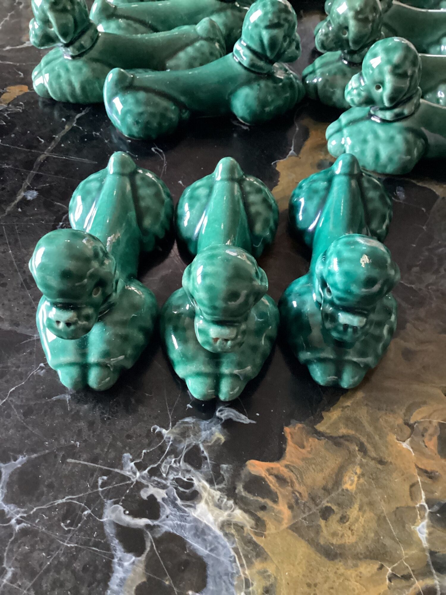 Set of twelve ceramic knife holders