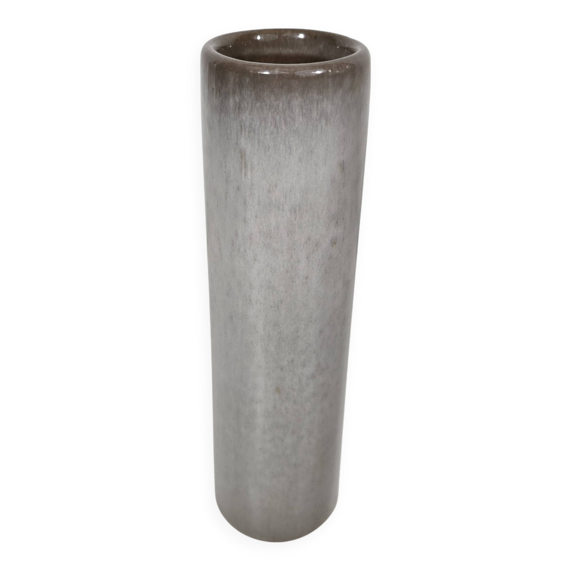 Jacques & Dani Ruelland Grey glazed ceramic roller vase
