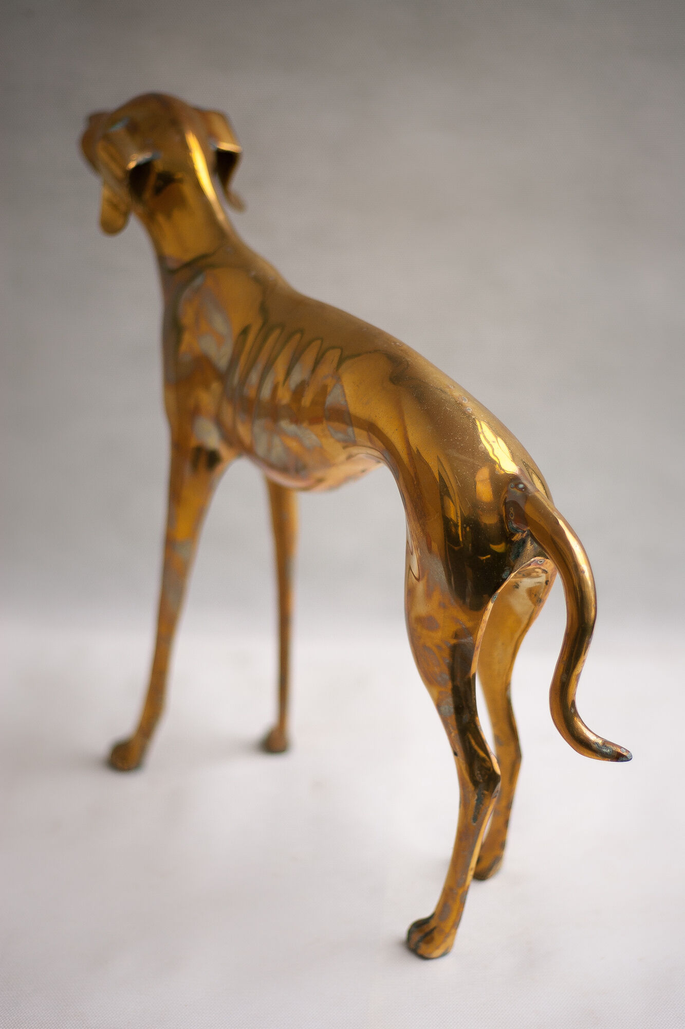 Statue vintage, big dog brass sculpture, dog statue, Greyhound, whippet, greyhound, interior decorating, home décor
