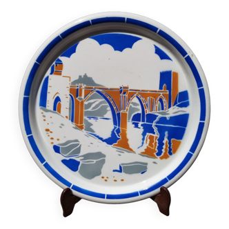 Flat earthenware "le pont d Avignon" Geo Condé LUNÉVILLE