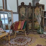 3-panel screen in painted wood