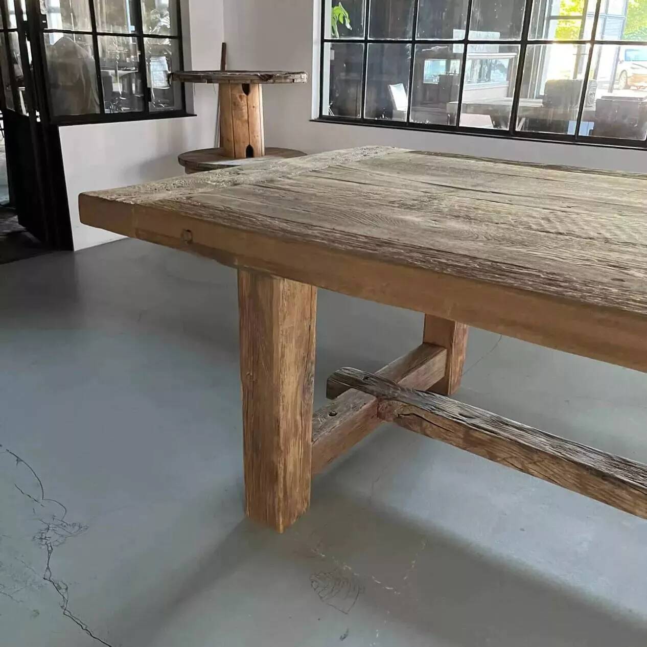 Antique solid oak farmhouse table +200 years - Kingstone 375 by 100 cm
