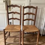Pair of straw chairs