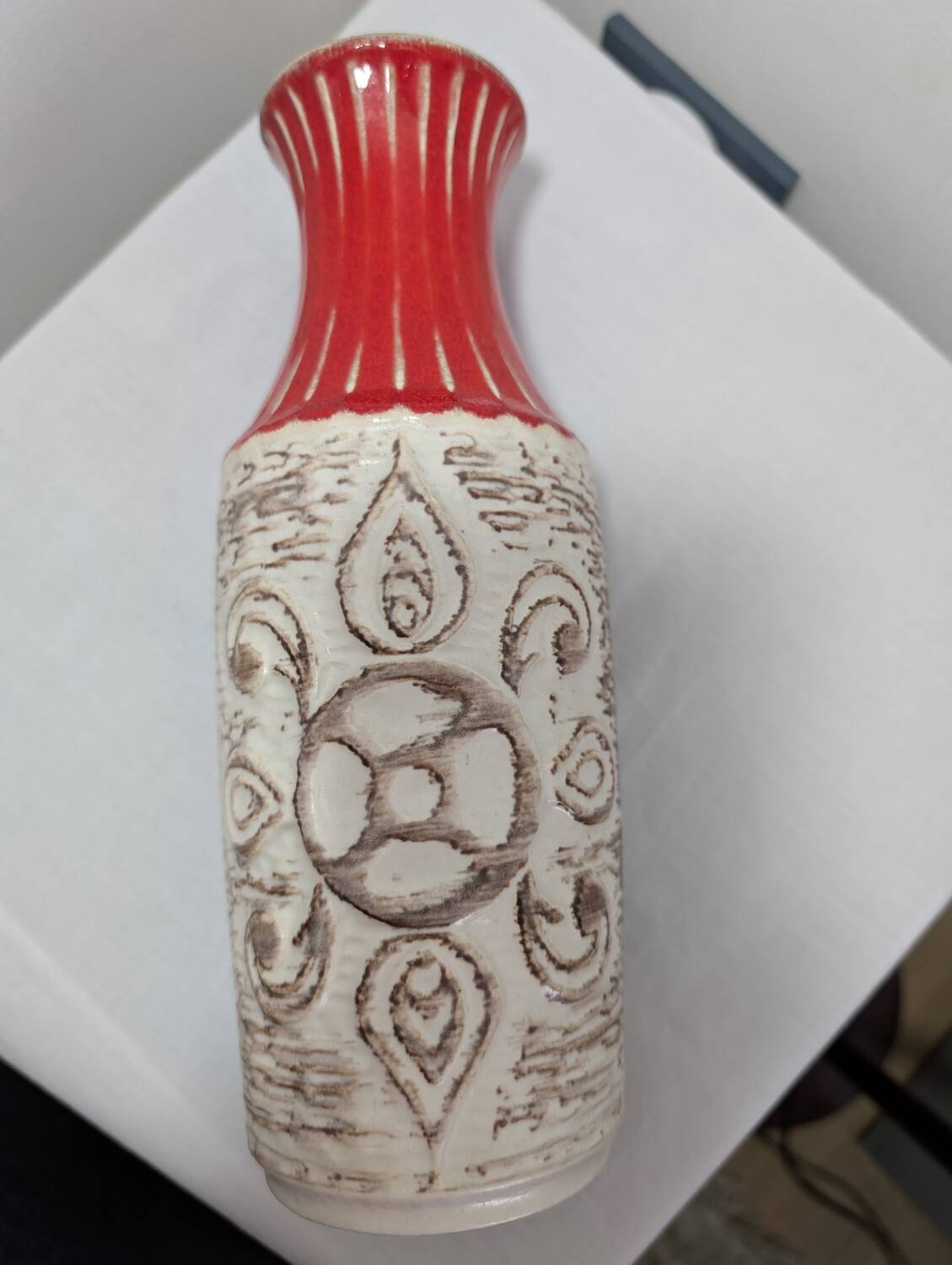 Vase Bay Keramik West Germany red vintage 70s - model 68/25