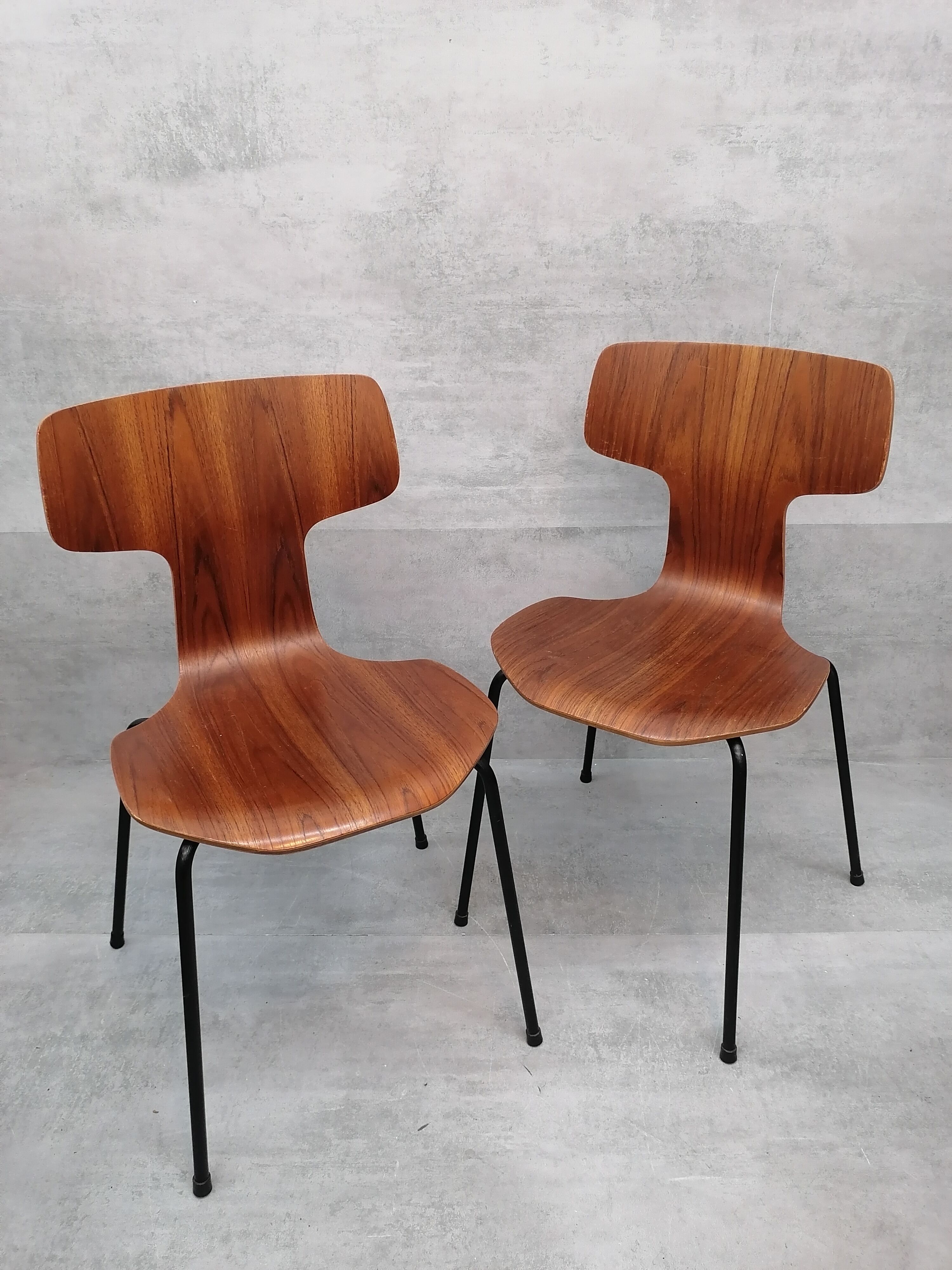 Set of 2 model 3103 Hammer chairs by Arne Jacobsen for Fritz Hansen, Denmark , 1969