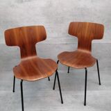 Set of 2 model 3103 Hammer chairs by Arne Jacobsen for Fritz Hansen, Denmark , 1969