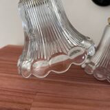 Pair of holophane glass wall lights