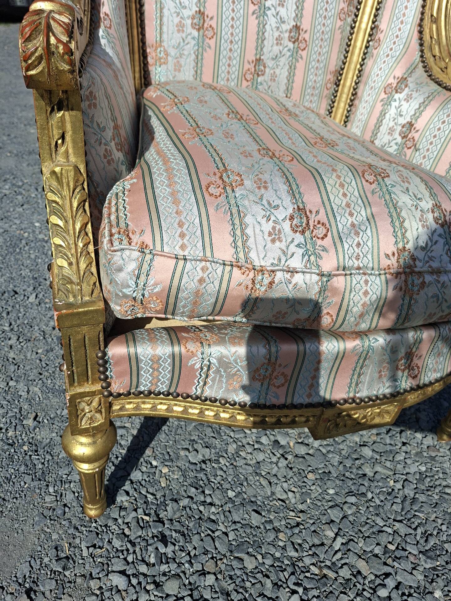 Louis XVI style wingback Bergère armchair