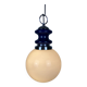 Vintage glass sphere with blue metal pendant from the 1970s.