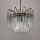 Venini Murano Glass Chandelier 85 Hand-Blown Quadriedri Prisms, 1960's