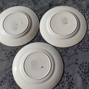 Series of 6 flat plates and 3 vintage dessert plates from St Amand
