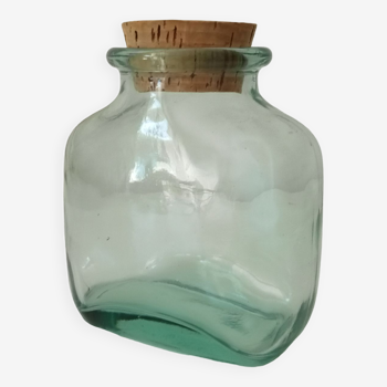 Aqua green vintage gourd jar