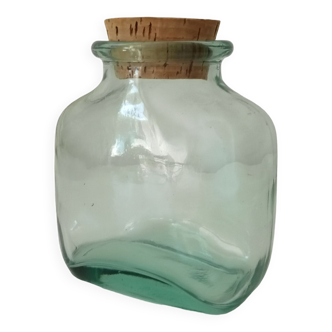 Aqua green vintage gourd jar