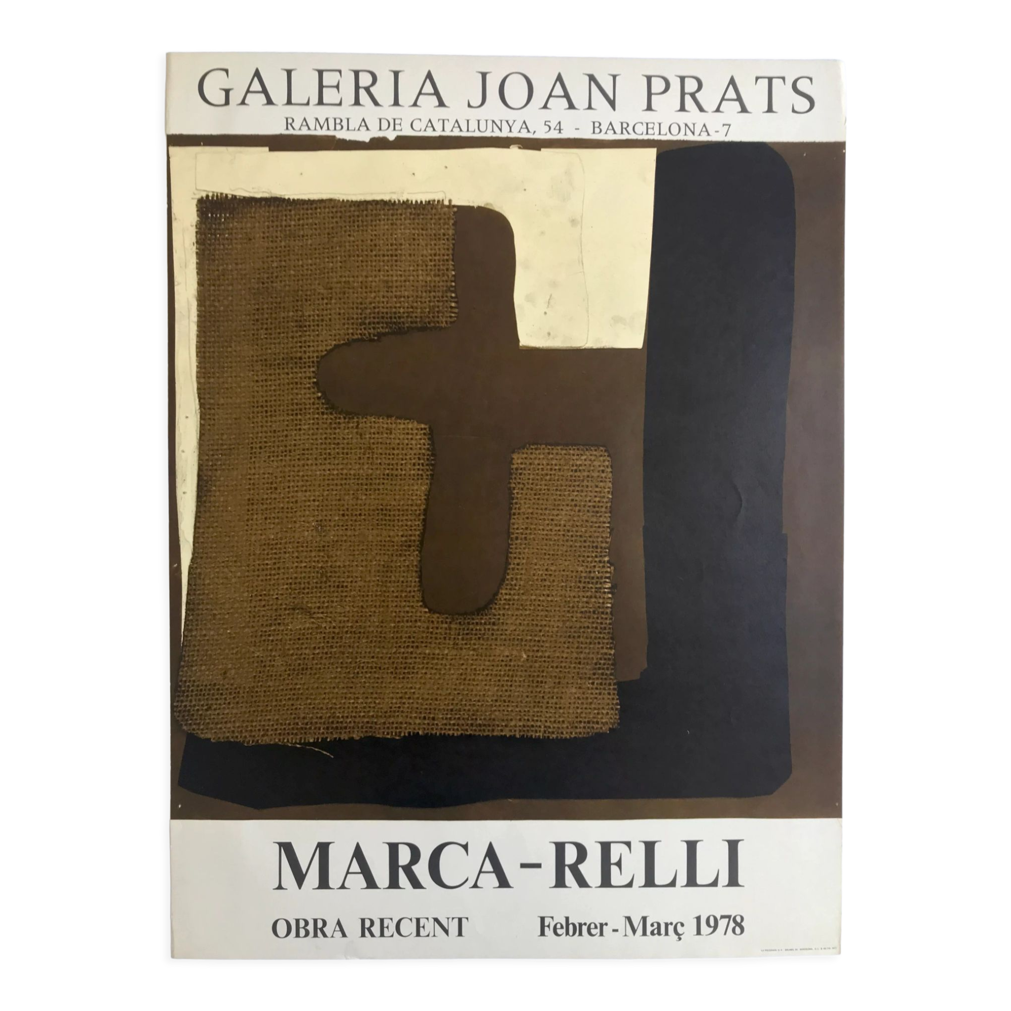 Poster in lithograph by Conrad MARCA-RELLI, Galeria Joan Prats, 1978