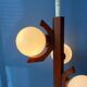 Mid-century brown Bony suspension with opaline glass shade.