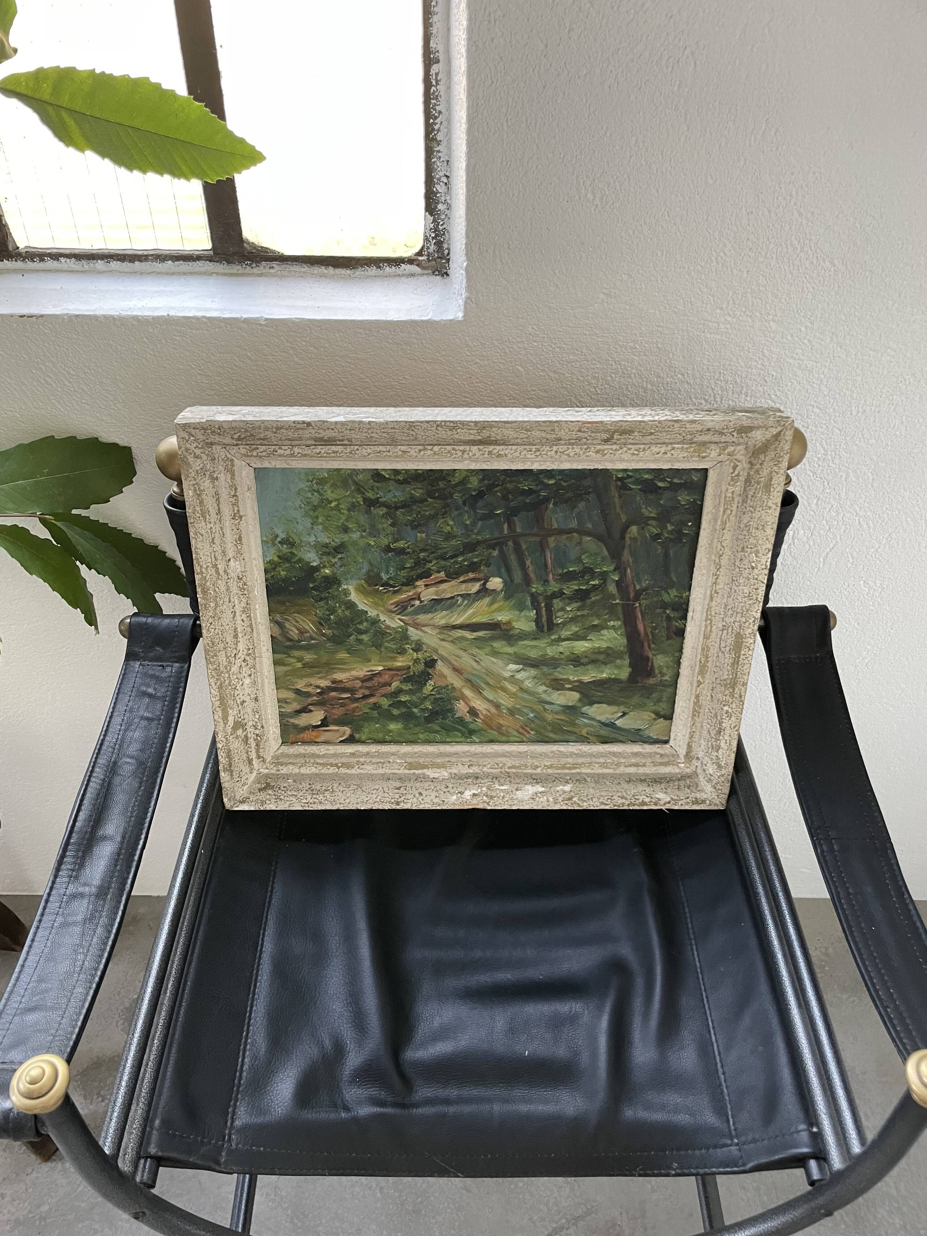 Oil painting walk in the Bailly forest