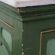 Unique antique green counter / sideboard / side table from the late 19th / early 20th century with a marble top
