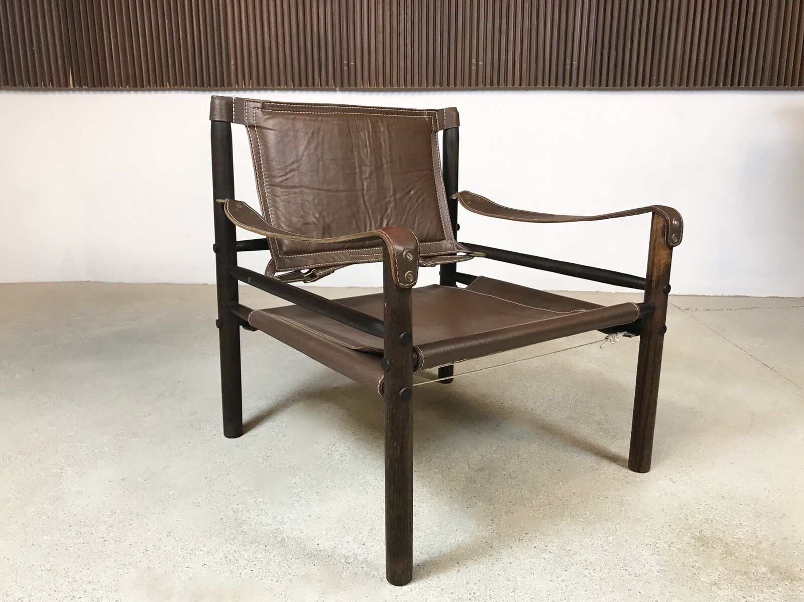 Model Sirocco leather safari chair by Arne Norell, 1960s
