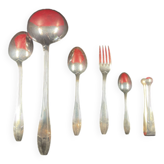 Manufrance cutlery - Art Deco model 39 silver metal cutlery 84