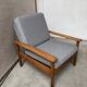 Scandinavian armchair in gray fabric from the 60s