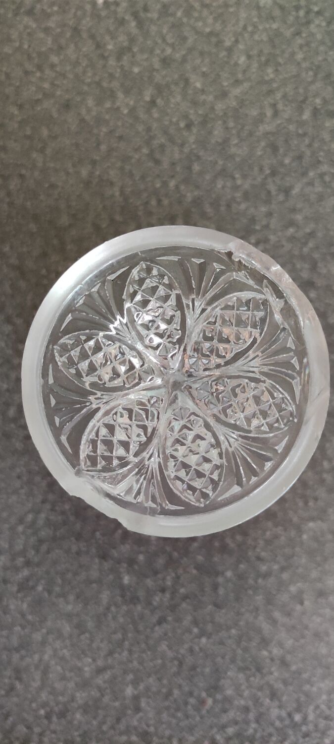 Vase on cut crystal stand