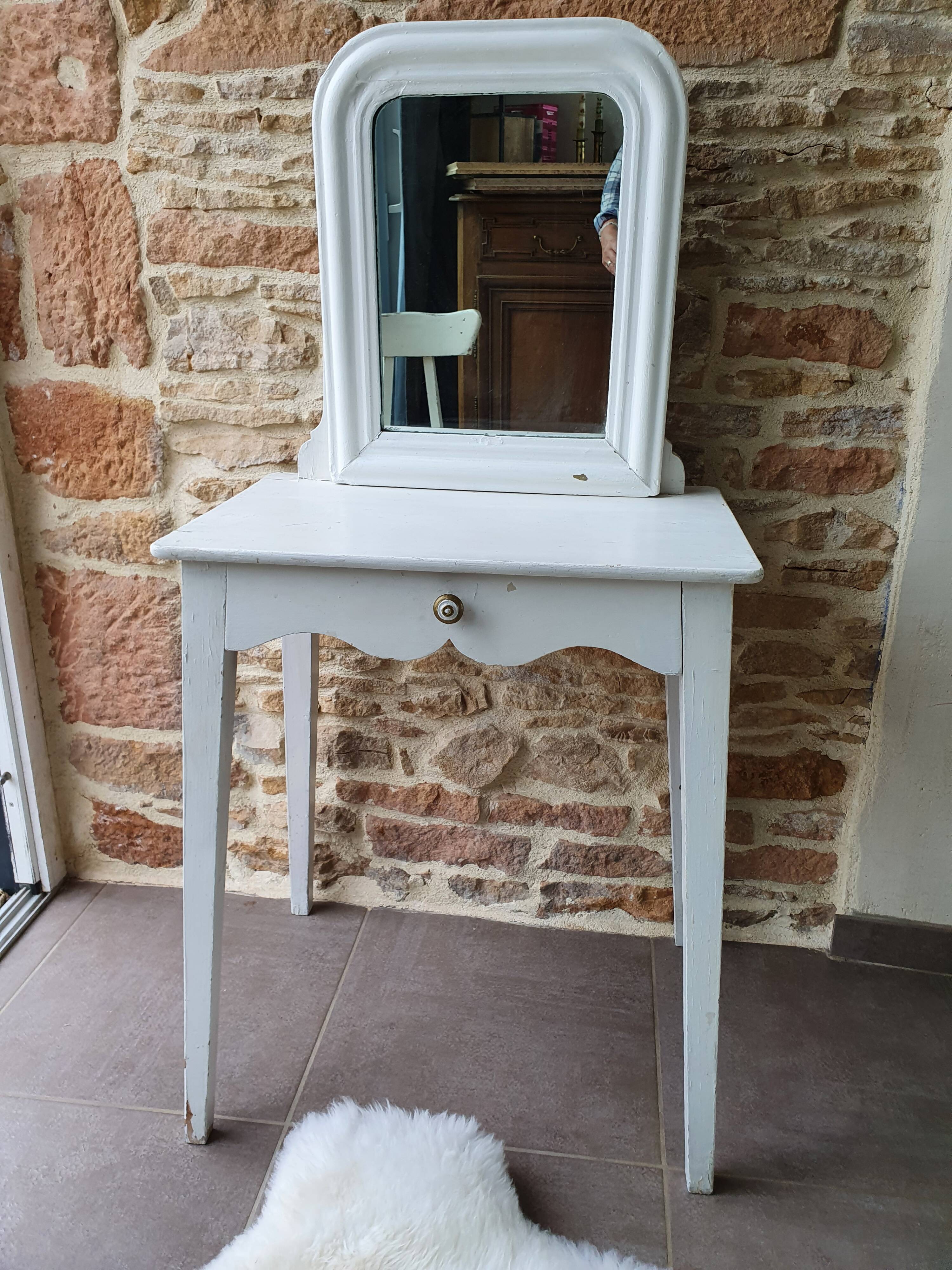 Dressing table and antique chair
