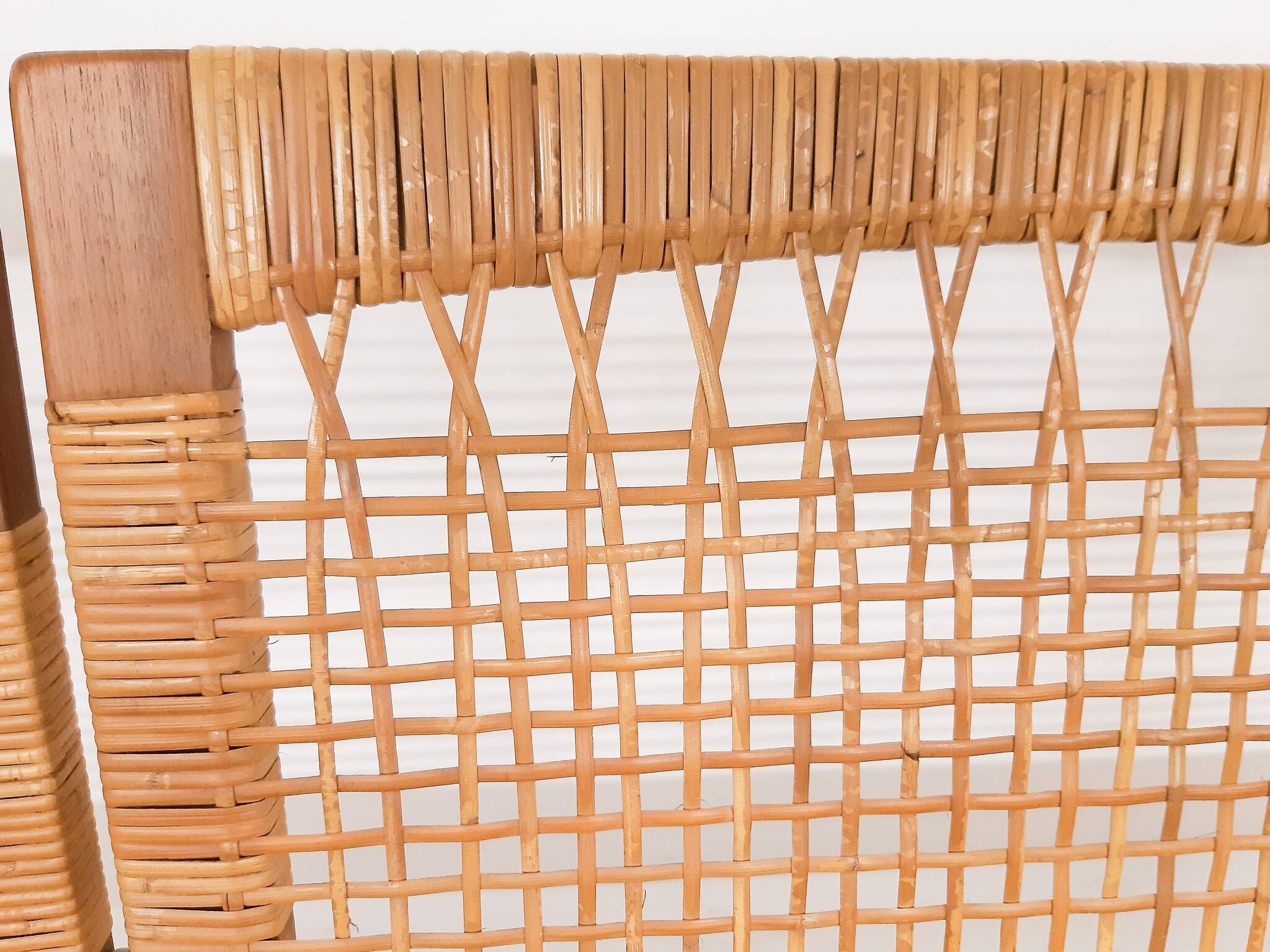 Hans Olsen for Brdr Juul Kristensen, rattan backed sofa, Denmark 1950s