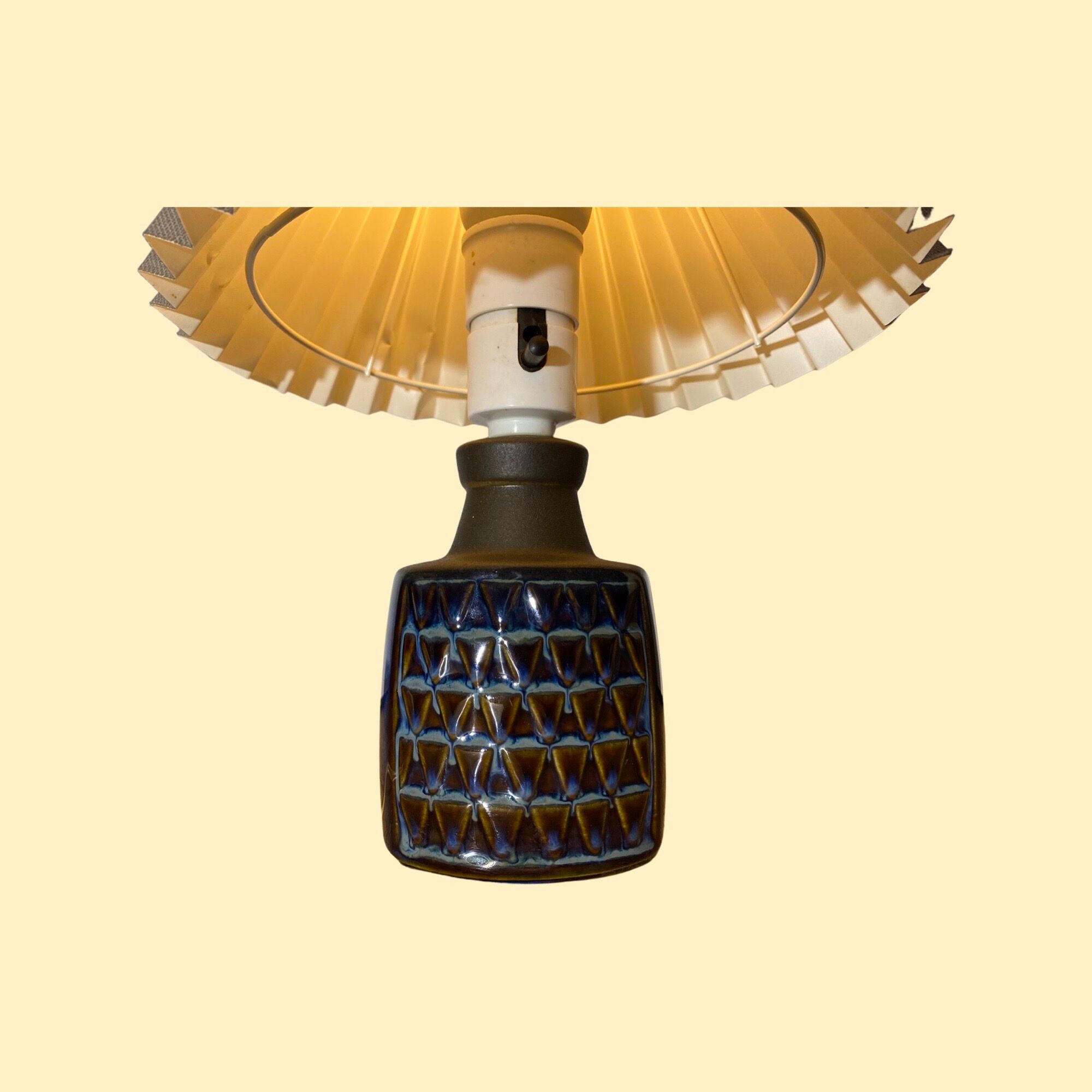 Blue/brown Søholm Stentoi Table Lamp | Vintage Pottery - Danish Design Ceramic Pottery