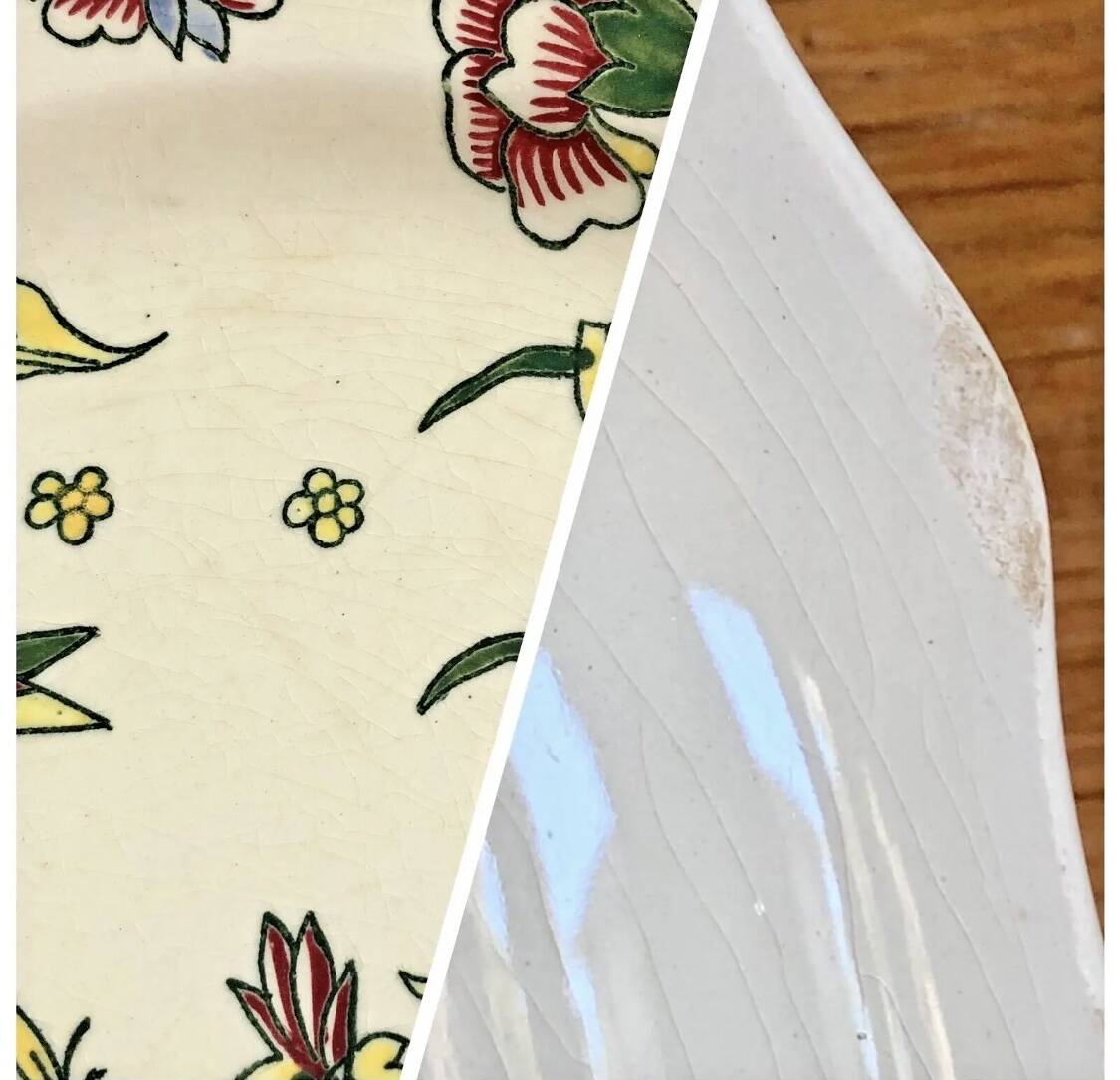 7 flat plates Gien model cornucopia 1938 1960