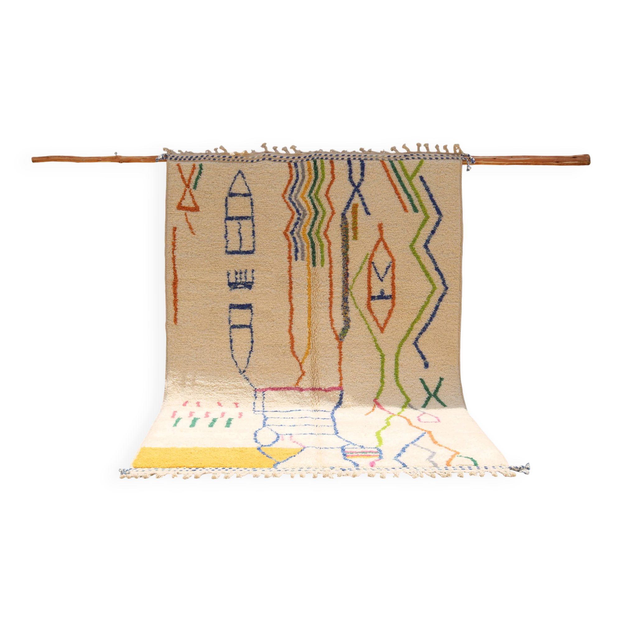 Large handmade colourful rug, 305 x 205 cm - G1082