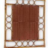 Mid-Century Organic Modern Bamboo & Rattan Mirror, Franco Albini Style, 1960s