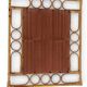 Miroir en bambou et rotin organique moderne du milieu du siècle, style Franco Albini, années 1960.