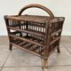 Rattan and wood magazine rack - VINTAGE (1970)