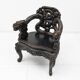 Pair of Chinese Qing Dynasty Carved Dragon Armchairs,Ebonized Hardwood,19th