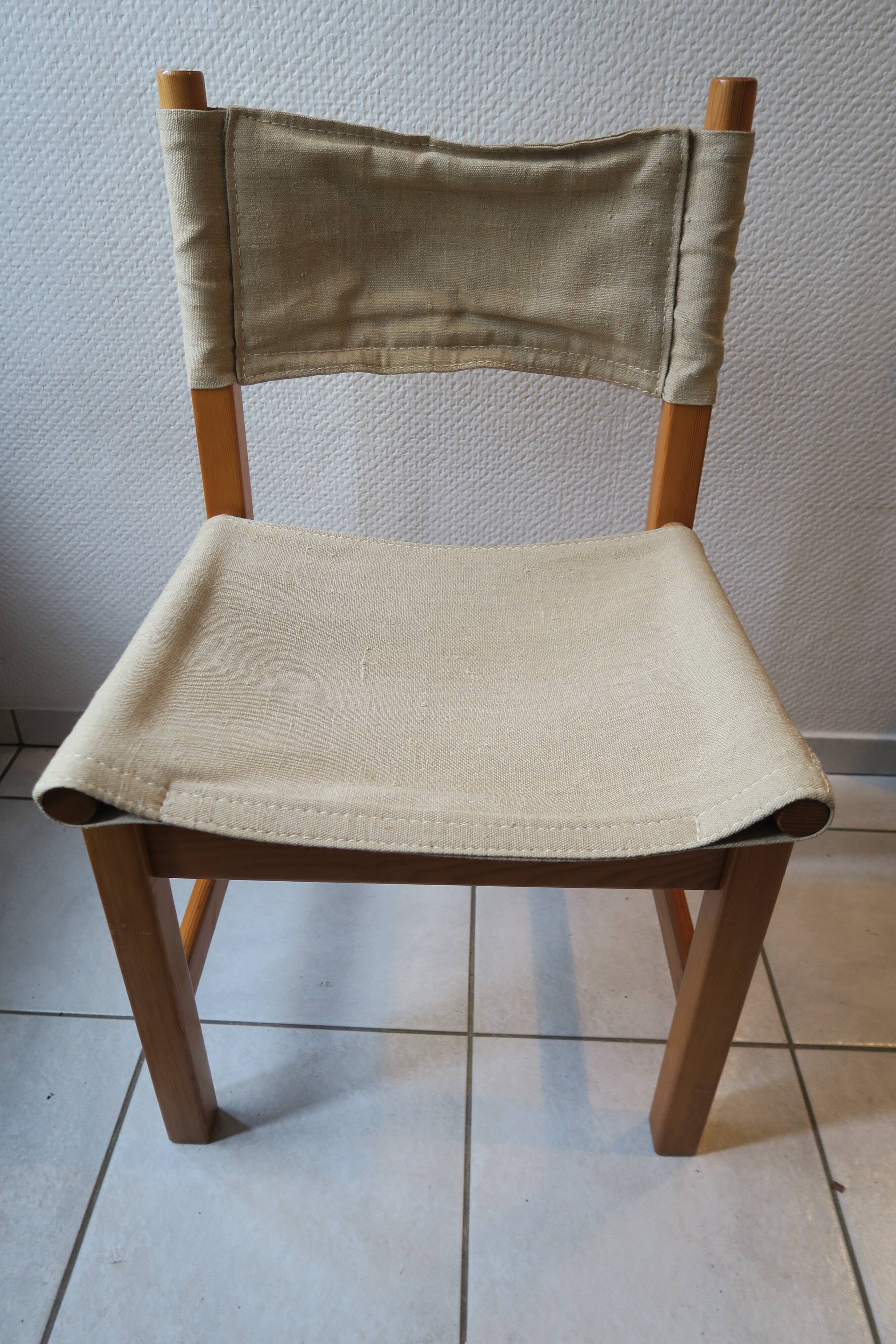 Safari chair by karin möbring. pine and canvas, 70s