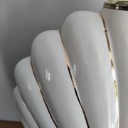 Ceramic and gold metal shell lamp base - vintage