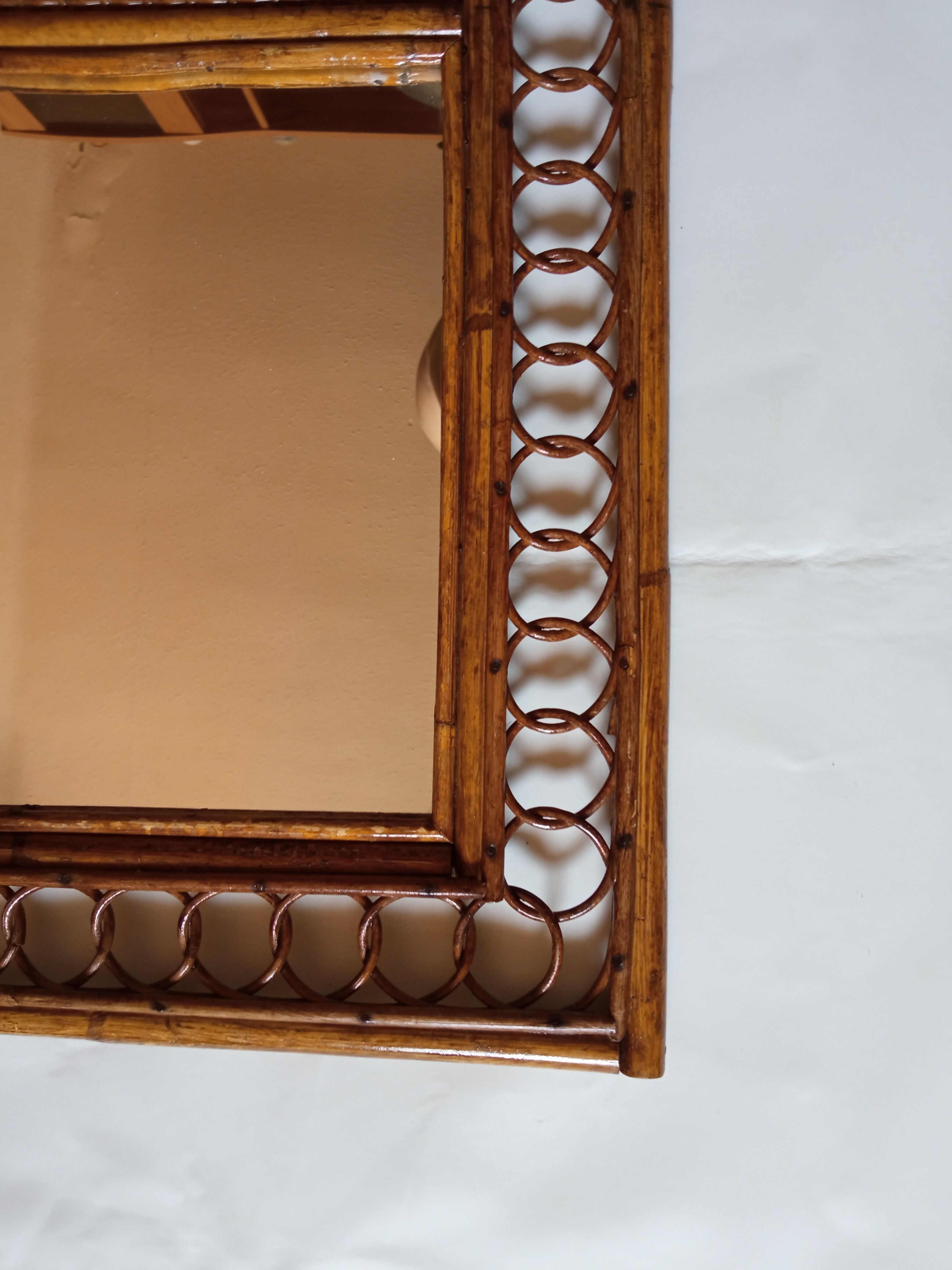 Miroir bambou vintage 35x55cm