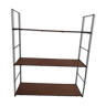 Black metal structure thong shelf and brown Isorel shelves