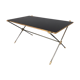 Table basse néoclassique en métal, laiton doré et opaline noire