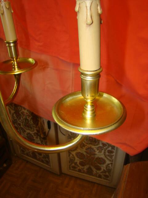 Dutch chandelier in solid bronze with 6 light arms, early 20th century.