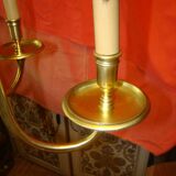 Dutch chandelier in solid bronze with 6 light arms, early 20th century.